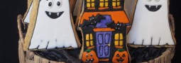 Haunted house and ghost cookie pops