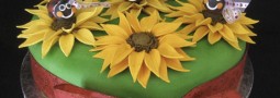 Ladybugs and Sunflowers cake