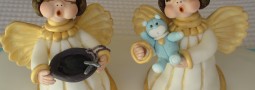 Baptism Angels cake toppers